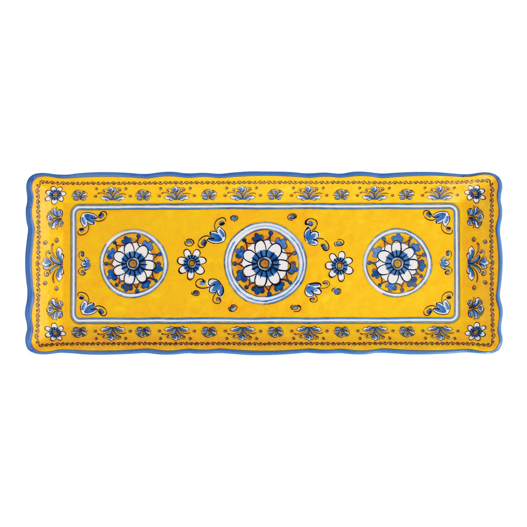 Benidorm Yellow Melamine Baguette Serving Tray, 15 x 6 inches