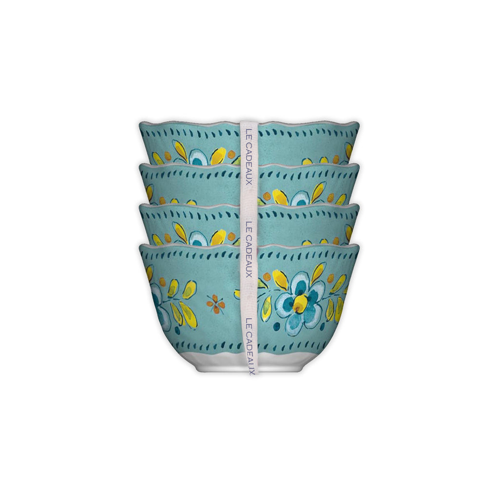 Madrid Turquoise Set of 4 Melamine Dessert Bowls