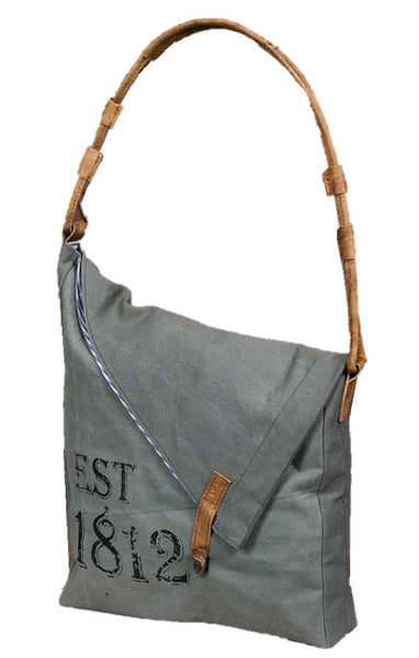 1812 Leather & Canvas Fold-Over Bag