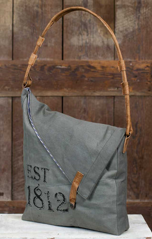 1812 Leather & Canvas Fold-Over Bag