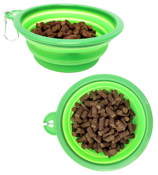 Cleverlane Market Collapsible Silicone Pet Bowl - Green - 3 Pack