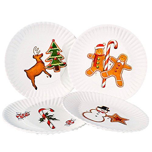 Christmas Cookies 7.5 inch Melamine Plates, Set of 4