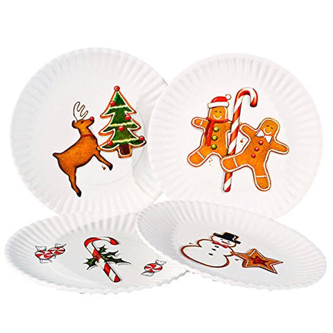 Christmas Cookies 7.5 inch Melamine Plates, Set of 4