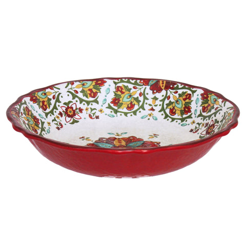 Allegra Red Melamine Salad Serving Bowl, 13.75 in