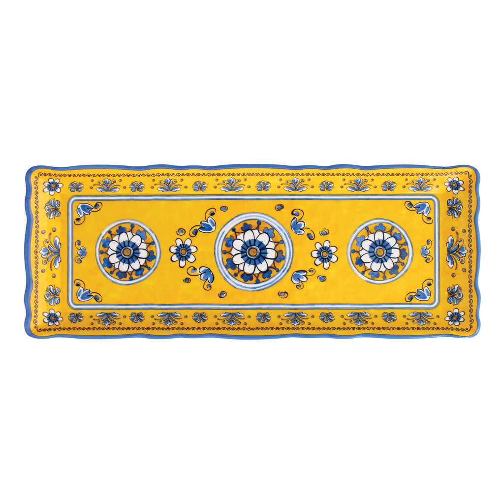 Benidorm Yellow Melamine Baguette Serving Tray, 15 x 6 inches