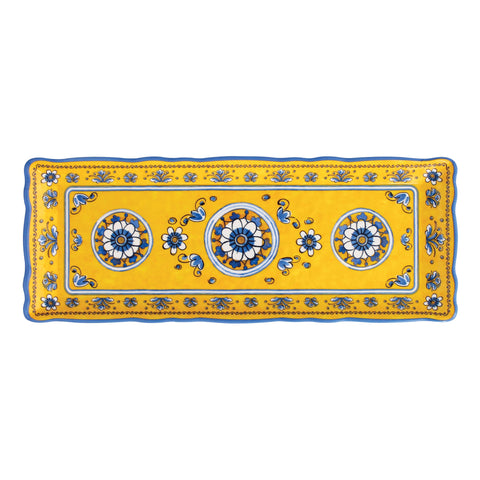 Benidorm Yellow Melamine Baguette Serving Tray, 15 x 6 inches