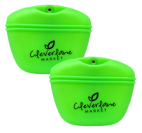 Cleverlane Market Silicone Pet Treat and Accessories Pouch - Green - 2 Pack
