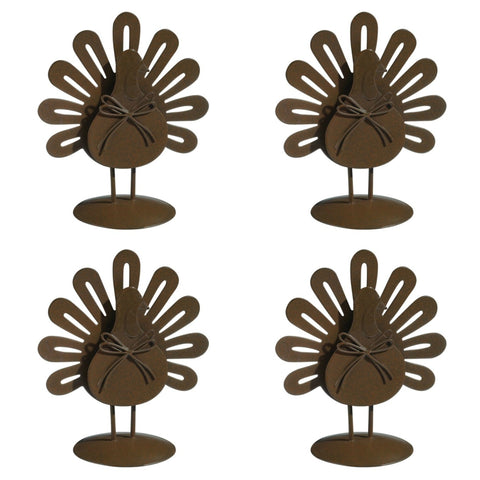 Fall Harvest Turkey Place Card Holders, Set of 4