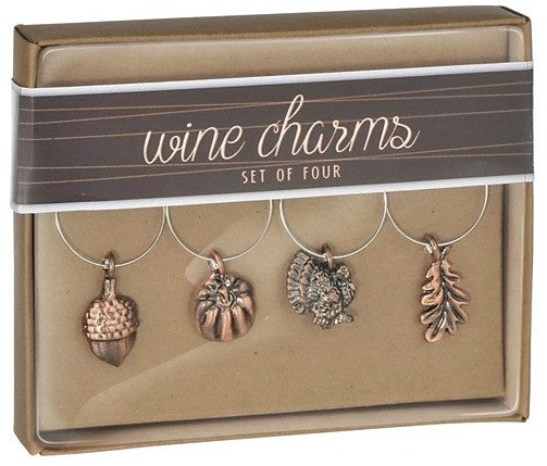 Fall Harvest Wine Glass Charms, Set of 4