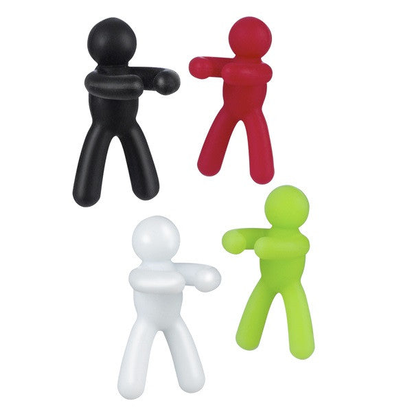 Man Shape Silicone Wine Glass Drink Markers, Set of 4