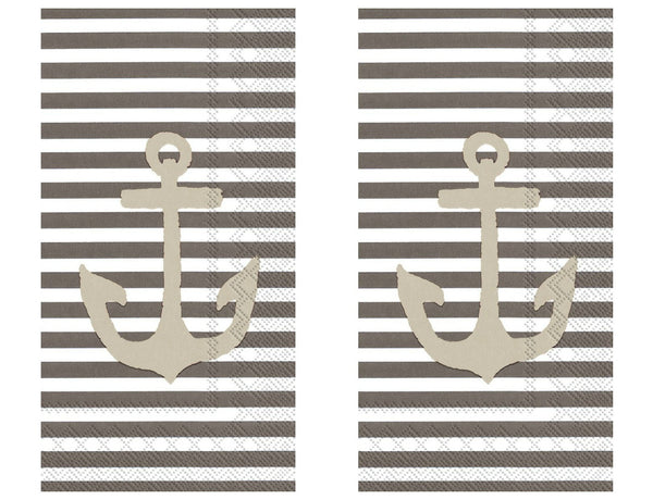 Yacht Club Grey Anchor 32 Count 3-Ply Paper Guest Towel Buffet Napkins