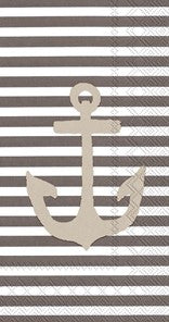 Yacht Club Grey Anchor 32 Count 3-Ply Paper Guest Towel Buffet Napkins